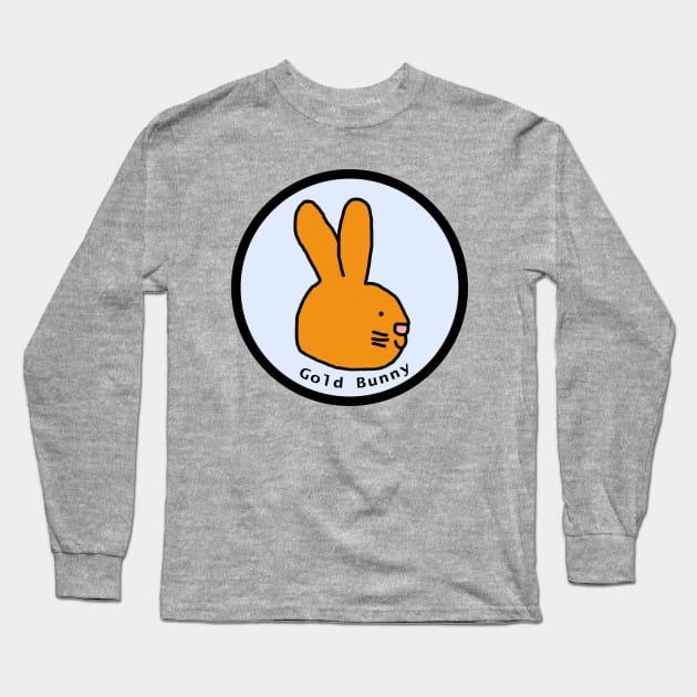 Portrait of Gold Bunny in a Circle Long Sleeve T-Shirt by ellenhenryart